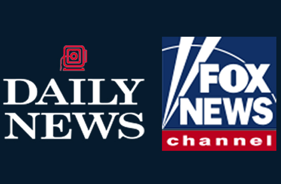 The Daily News and Fox News Channel logos on a dark blue background.