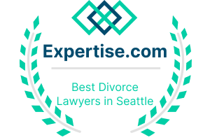 Expertise.com award badge for Best Divorce Lawyers in Seattle with a green laurel wreath