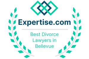 Expertise.com award badge for Best Divorce Lawyers in Bellevue with a green laurel wreath